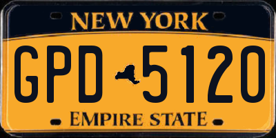 NY license plate GPD5120