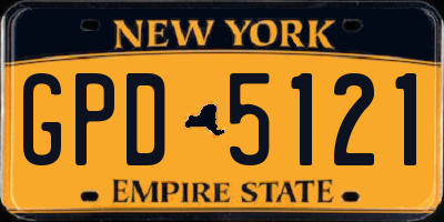 NY license plate GPD5121
