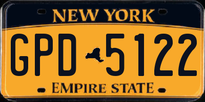 NY license plate GPD5122