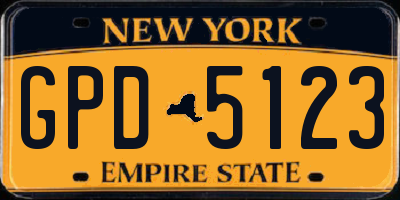 NY license plate GPD5123
