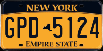 NY license plate GPD5124