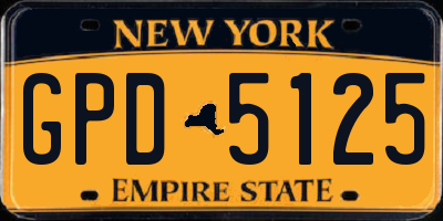 NY license plate GPD5125