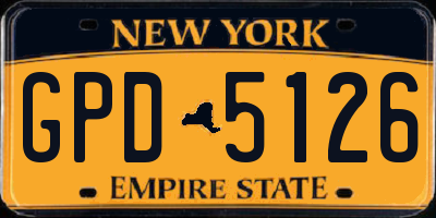 NY license plate GPD5126