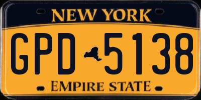NY license plate GPD5138