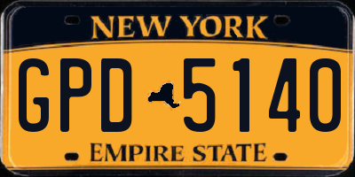 NY license plate GPD5140