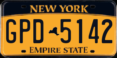 NY license plate GPD5142