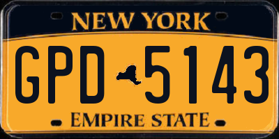 NY license plate GPD5143