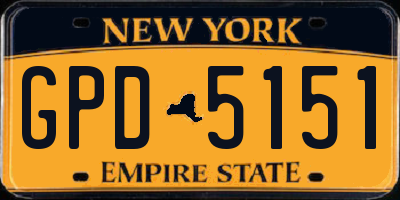 NY license plate GPD5151