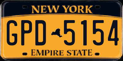 NY license plate GPD5154