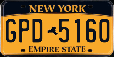 NY license plate GPD5160