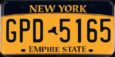 NY license plate GPD5165