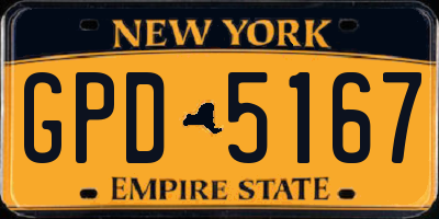 NY license plate GPD5167