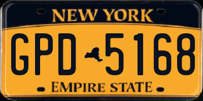 NY license plate GPD5168