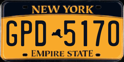 NY license plate GPD5170