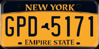 NY license plate GPD5171