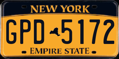 NY license plate GPD5172