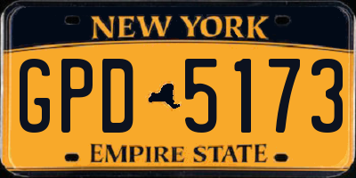 NY license plate GPD5173