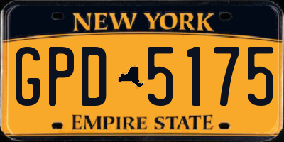 NY license plate GPD5175