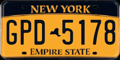 NY license plate GPD5178
