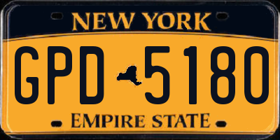 NY license plate GPD5180