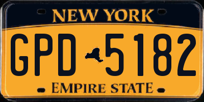 NY license plate GPD5182