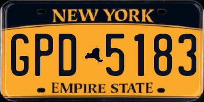 NY license plate GPD5183