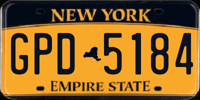 NY license plate GPD5184