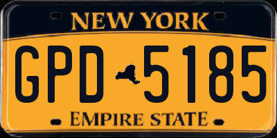 NY license plate GPD5185