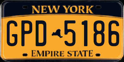 NY license plate GPD5186