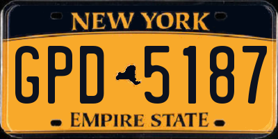 NY license plate GPD5187