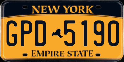 NY license plate GPD5190