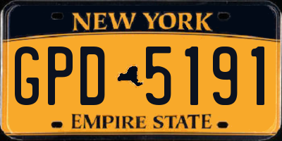 NY license plate GPD5191