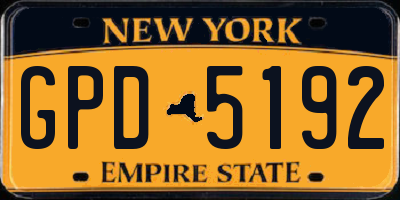 NY license plate GPD5192
