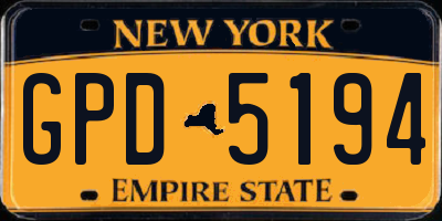 NY license plate GPD5194