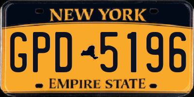 NY license plate GPD5196