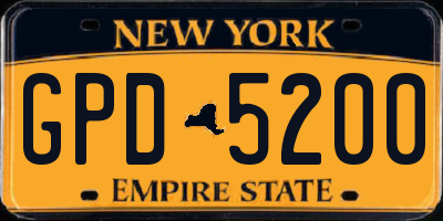 NY license plate GPD5200