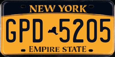 NY license plate GPD5205