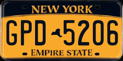 NY license plate GPD5206