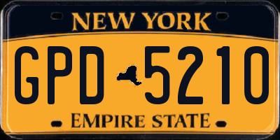 NY license plate GPD5210