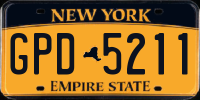 NY license plate GPD5211