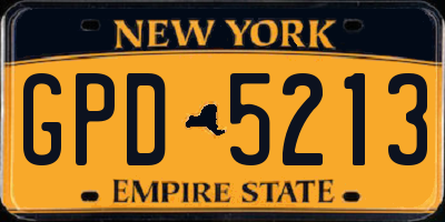 NY license plate GPD5213