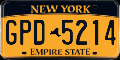 NY license plate GPD5214