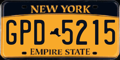 NY license plate GPD5215