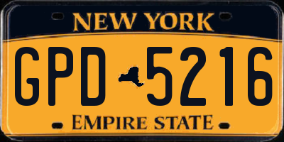 NY license plate GPD5216