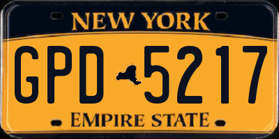 NY license plate GPD5217
