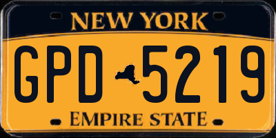 NY license plate GPD5219