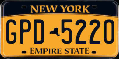 NY license plate GPD5220