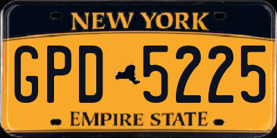 NY license plate GPD5225