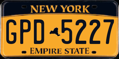 NY license plate GPD5227