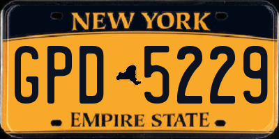 NY license plate GPD5229